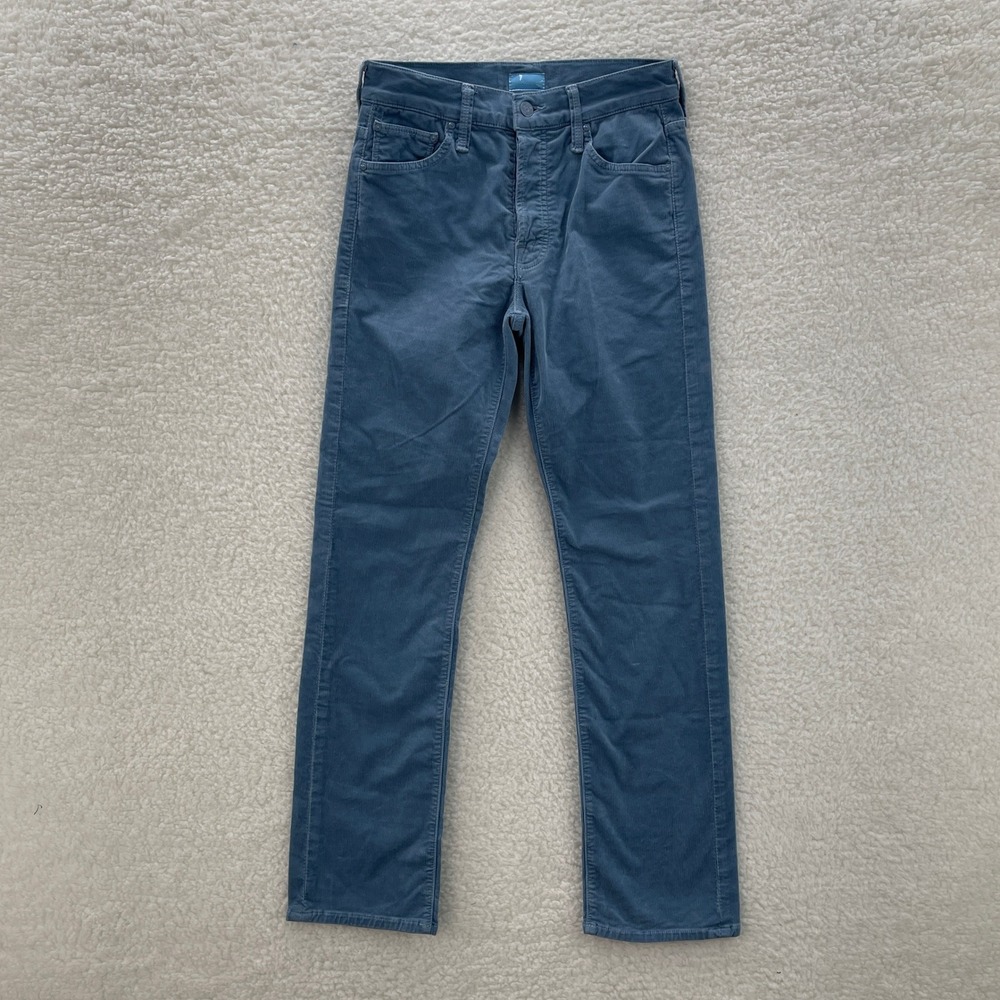 Mother Corduroy Pants Womens 26 Hopscotch Blue The Mid Rise Hiker Hover Pinwale